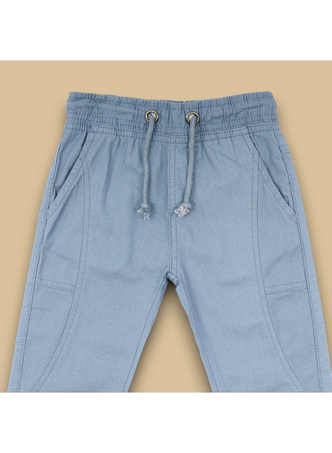 MARWAN Canvas Kids Long Joggers Pant With Self Rib Waist - Image 3